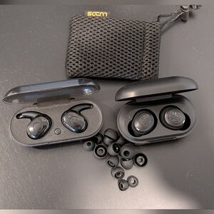 Black Wireless Earbuds with Charging Case